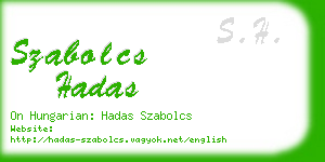 szabolcs hadas business card